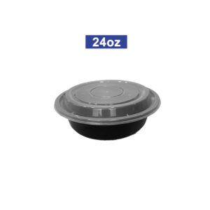 78-24oz Black Round Meal Prep Container