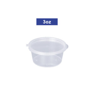 3oz Hinged Plastic Sauce Cup